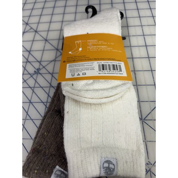 NWT TIMBERLAND WOMEN'S BOOT SOCKS 2 PAIR MULTICOLOR‎ Sz US 6.5 - 9.5 LOGO - Picture 2 of 6